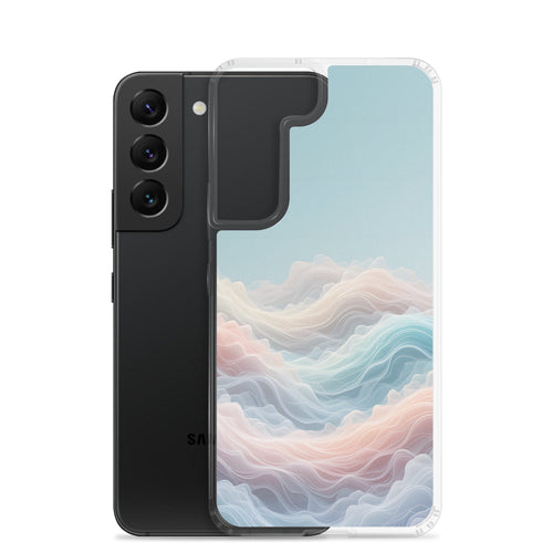 Abstract Pastel Waves Dream Clear Case for Samsung Galaxy S22 – Soft Minimalist Protective Cover
