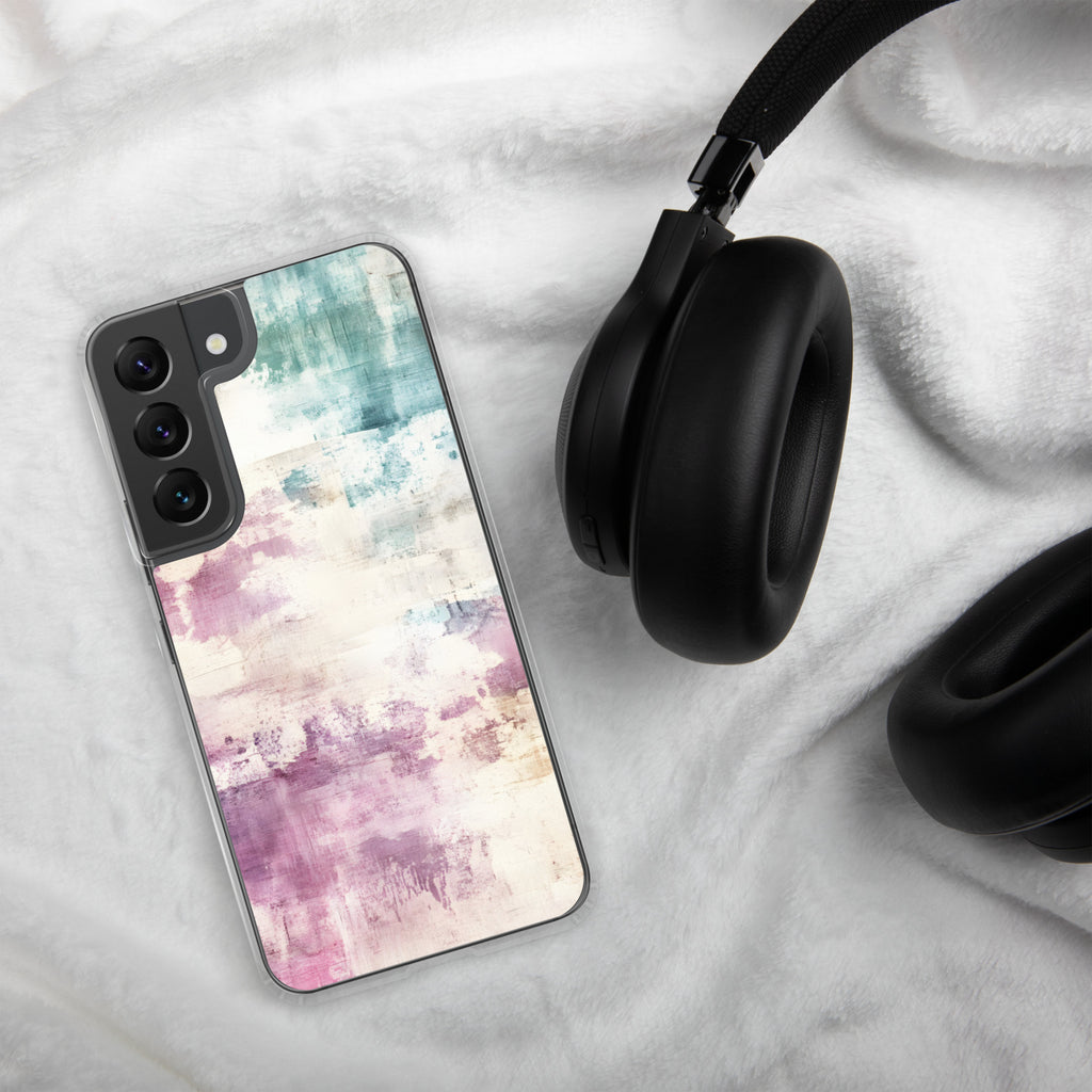 Soft Abstract Pastel Clear Case for Samsung Galaxy S22 – Modern Watercolor Protective Cover