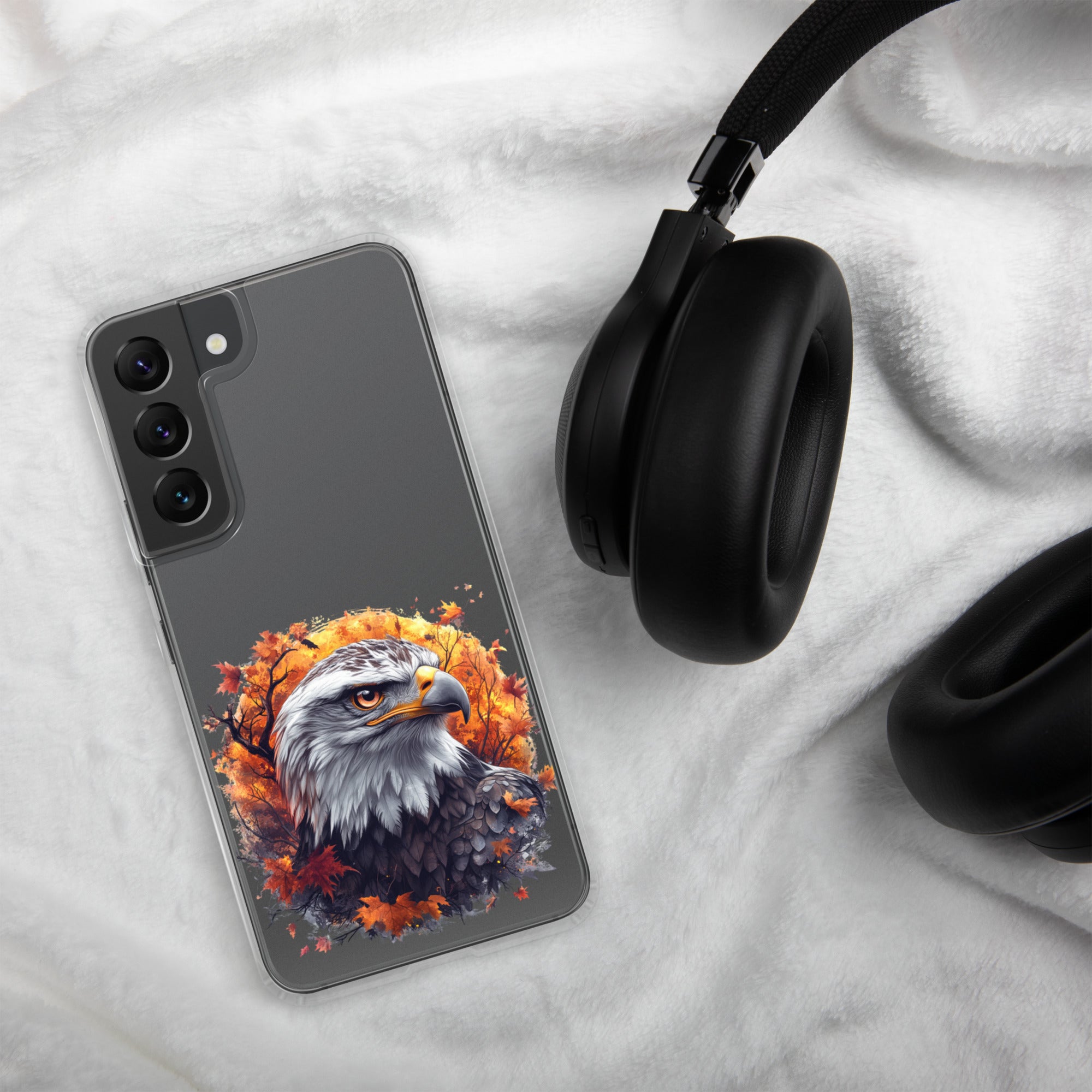 Autumn Eagle Clear Case for Samsung Galaxy S22 – Artistic Wildlife Protective Cover