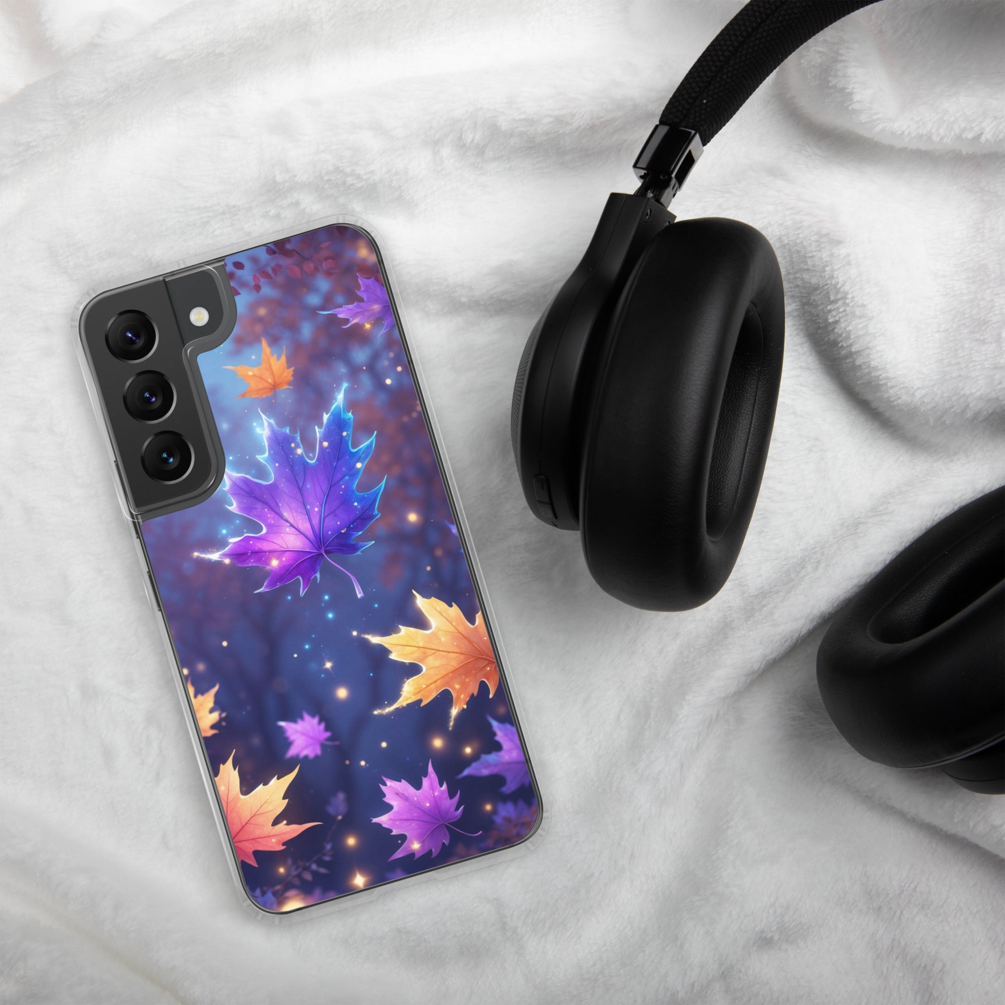 Autumn Leaves Glow Clear Case for Samsung Galaxy S22 – Magical Nature Protective Cover