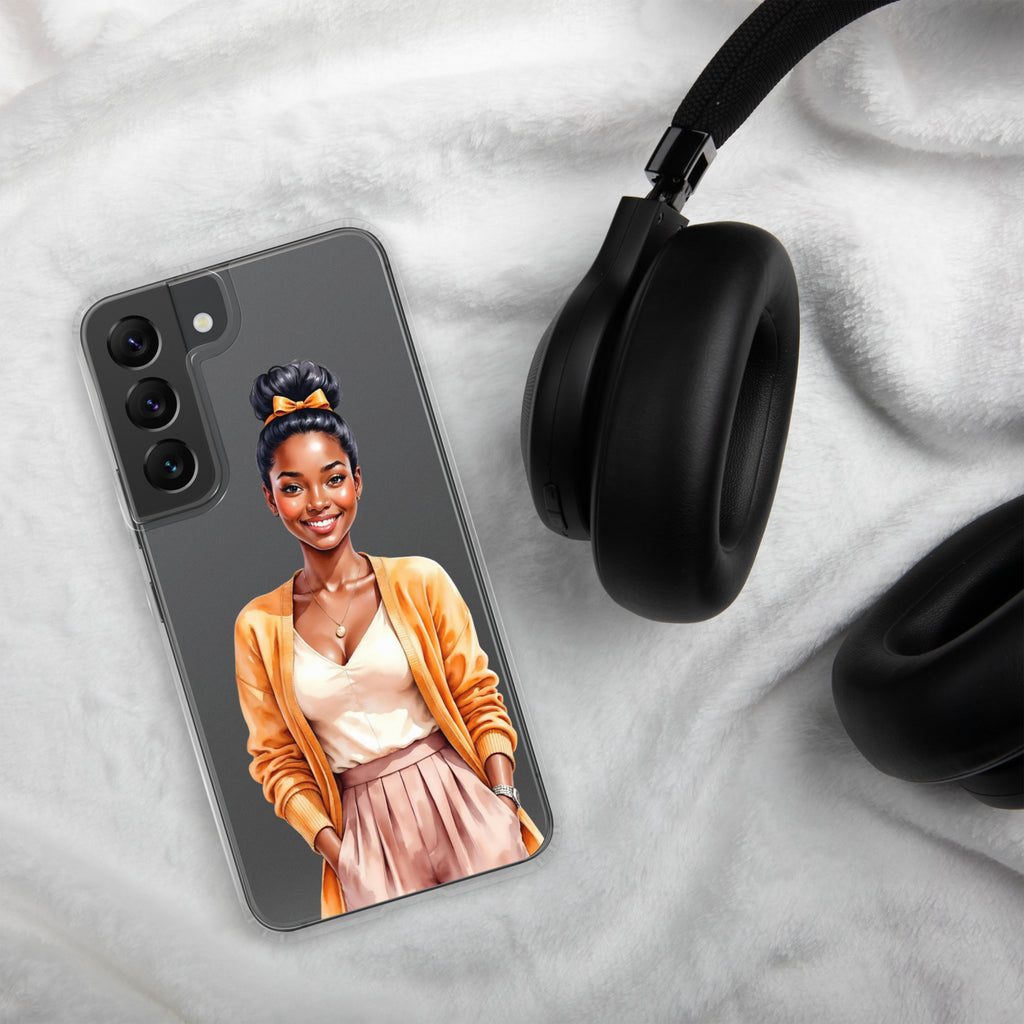 Elegant Portrait Clear Case for Samsung Galaxy S22 – Minimalist Fashion Protective Cover