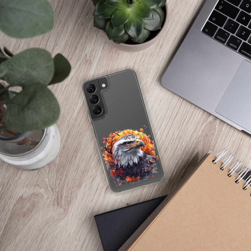 Autumn Eagle Clear Case for Samsung Galaxy S22 – Artistic Wildlife Protective Cover