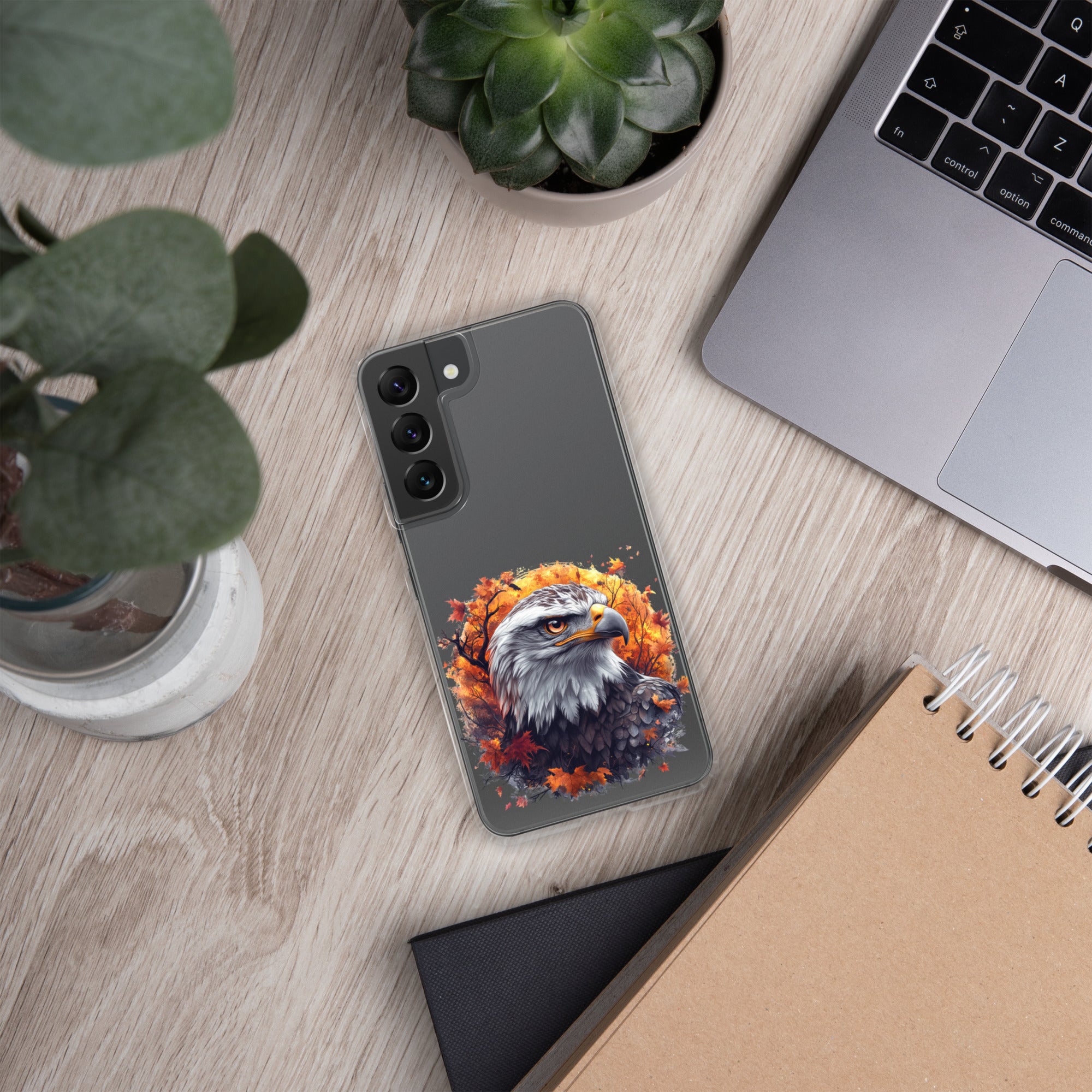 Autumn Eagle Clear Case for Samsung Galaxy S22 – Artistic Wildlife Protective Cover