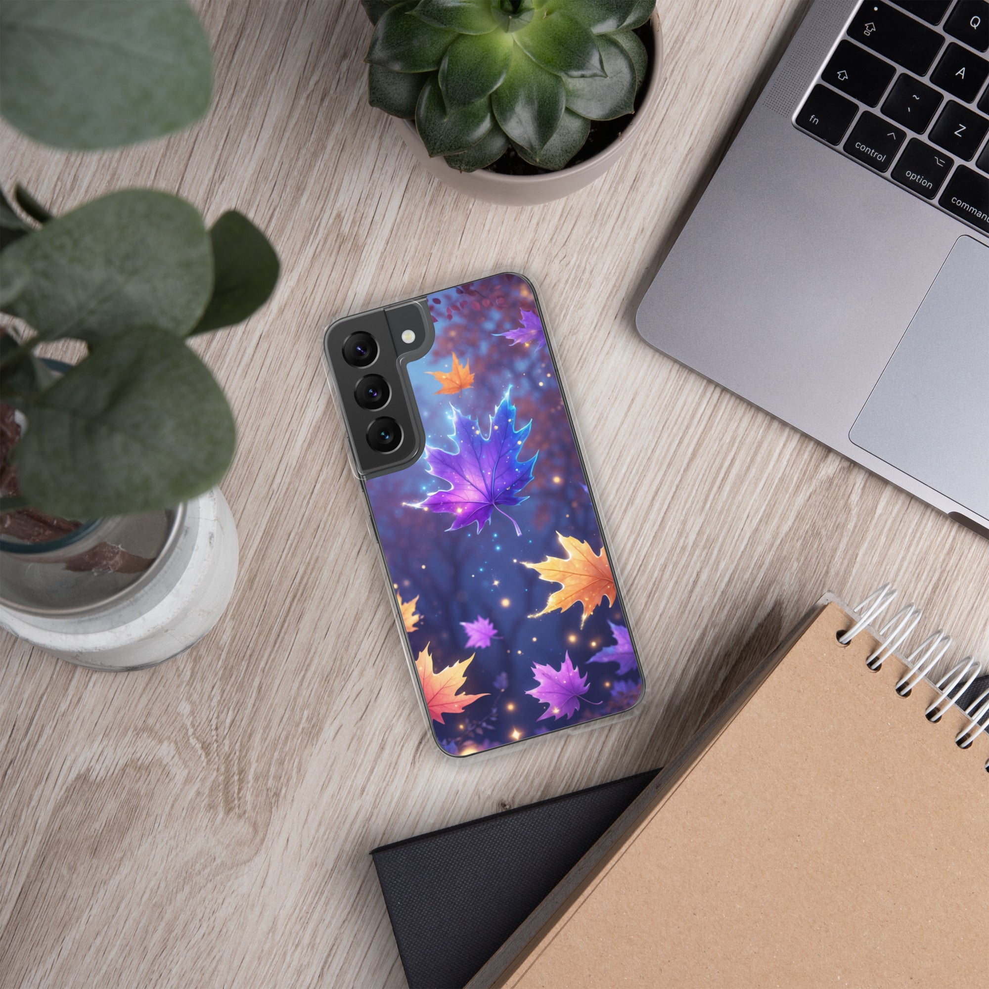 Autumn Leaves Glow Clear Case for Samsung Galaxy S22 – Magical Nature Protective Cover