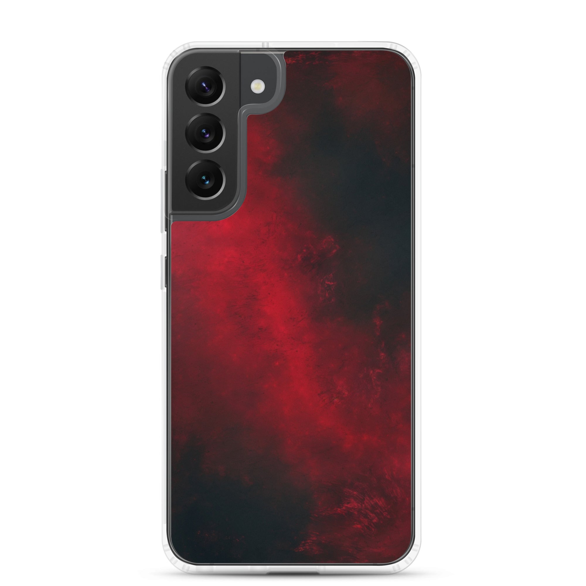 Dark Red Abstract Clear Case for Samsung Galaxy S22 Plus – Minimalist Textured Protective Cover