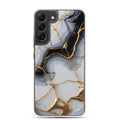 Black & White Marble Gold Clear Case for Samsung Galaxy S22 Plus – Elegant Marble Protective Cover