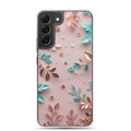 Pastel Floral Leaves Clear Case for Samsung Galaxy S22 Plus – Soft Elegant Protective Cover