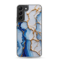 Blue Marble Gold Veins Clear Case for Samsung Galaxy S22 Plus – Elegant Stone Protective Cover
