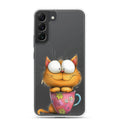 Cute Cat in a Cup Clear Case for Samsung Galaxy S22 Plus – Playful Illustrated Protective Cover