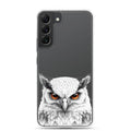 White Owl Illustration Clear Case for Samsung Galaxy S22 Plus – Minimal Wildlife Protective Cover