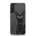 Black Cat Clear Case for Samsung Galaxy S22 Plus – Elegant Minimal Protective Cover