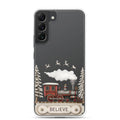 Believe Winter Train Clear Case for Samsung Galaxy S22 Plus – Minimal Christmas Protective Cover