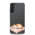 Sleeping Ginger Cat Clear Case for Samsung Galaxy S22 Plus – Cozy Minimal Animal Protective Cover