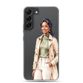 Elegant Fashion Woman Clear Case for Samsung Galaxy S22 Plus – Modern Illustration Protective Cover