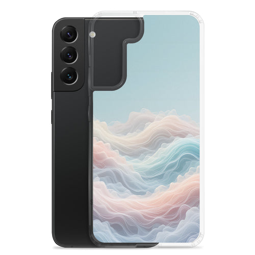 Abstract Pastel Waves Dream Clear Case for Samsung Galaxy S22 Plus – Soft Minimalist Protective Cover
