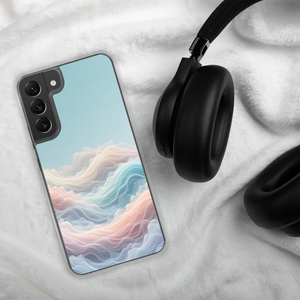 Abstract Pastel Waves Dream Clear Case for Samsung Galaxy S22 Plus – Soft Minimalist Protective Cover