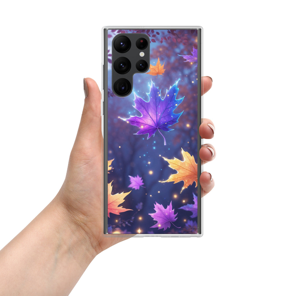 Autumn Leaves Glow Clear Case for Samsung Galaxy S22 Ultra – Magical Nature Protective Cover
