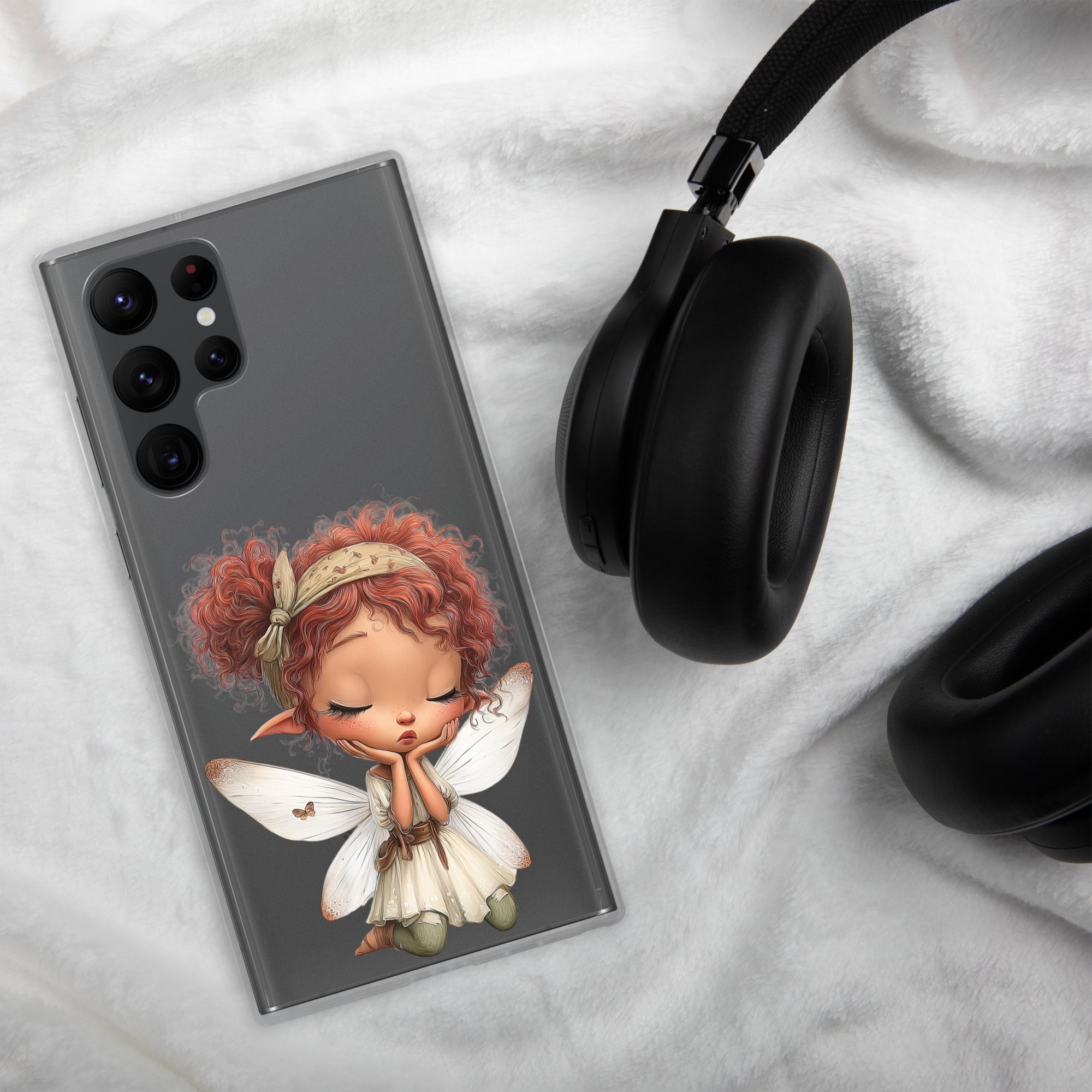 Dreamy Fairy Clear Case for Samsung Galaxy S22 Ultra – Whimsical Fantasy Art Protective Cover