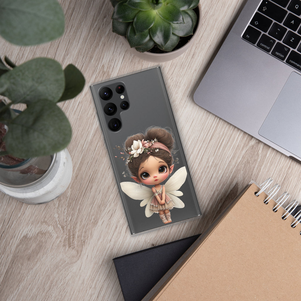 Whimsical Fairy Clear Case for Samsung Galaxy S22 Ultra – Cute Fantasy Character Protective Cover