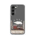 Believe Winter Train Clear Case for Samsung Galaxy S23 – Minimal Christmas Protective Cover