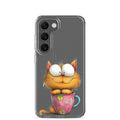Cute Cat in a Cup Clear Case for Samsung Galaxy S23 – Playful Illustrated Protective Cover