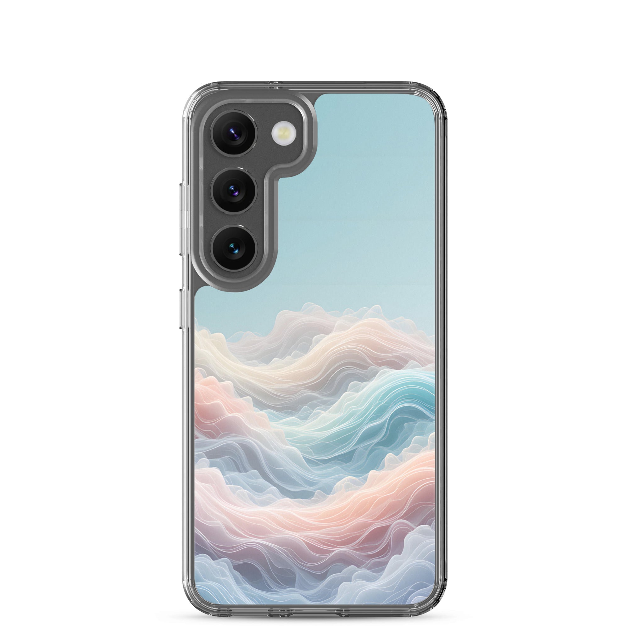 Abstract Pastel Waves Dream Clear Case for Samsung Galaxy S23 – Soft Minimalist Protective Cover