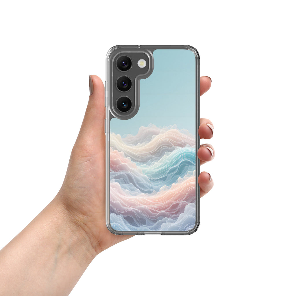 Abstract Pastel Waves Dream Clear Case for Samsung Galaxy S23 – Soft Minimalist Protective Cover