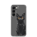 Black Cat Clear Case for Samsung Galaxy S23 – Elegant Minimal Protective Cover