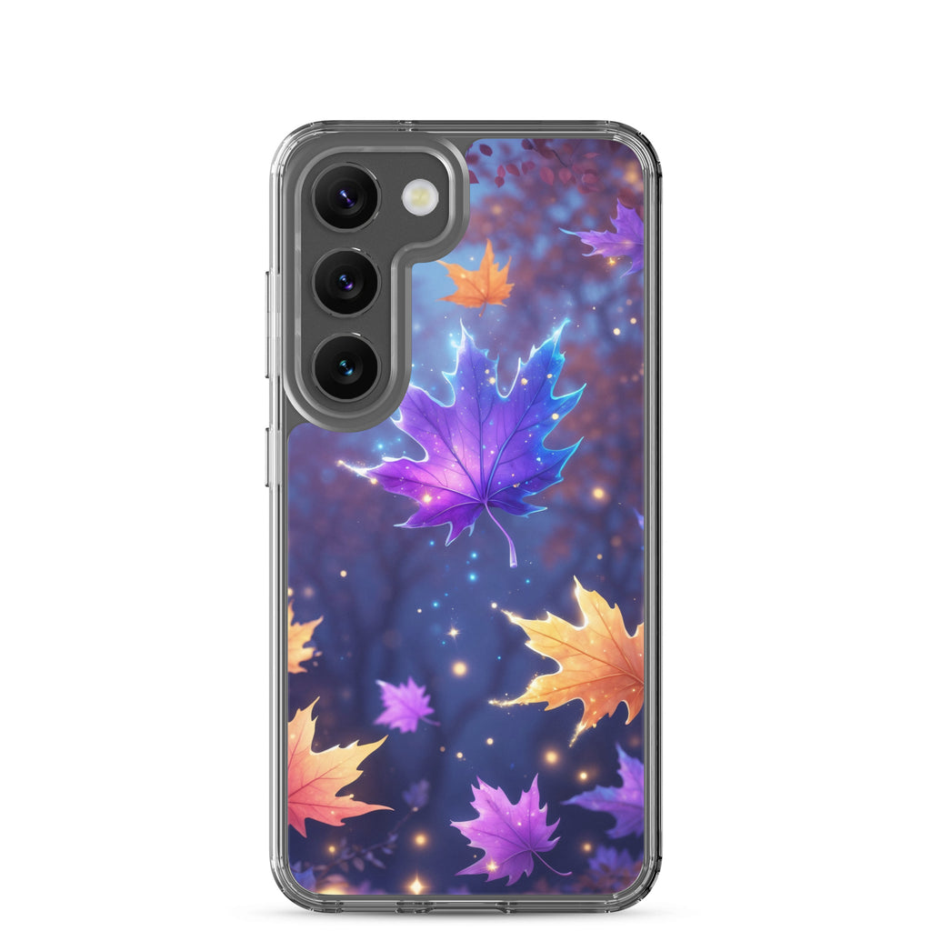 Autumn Leaves Glow Clear Case for Samsung Galaxy S23 – Magical Nature Protective Cover