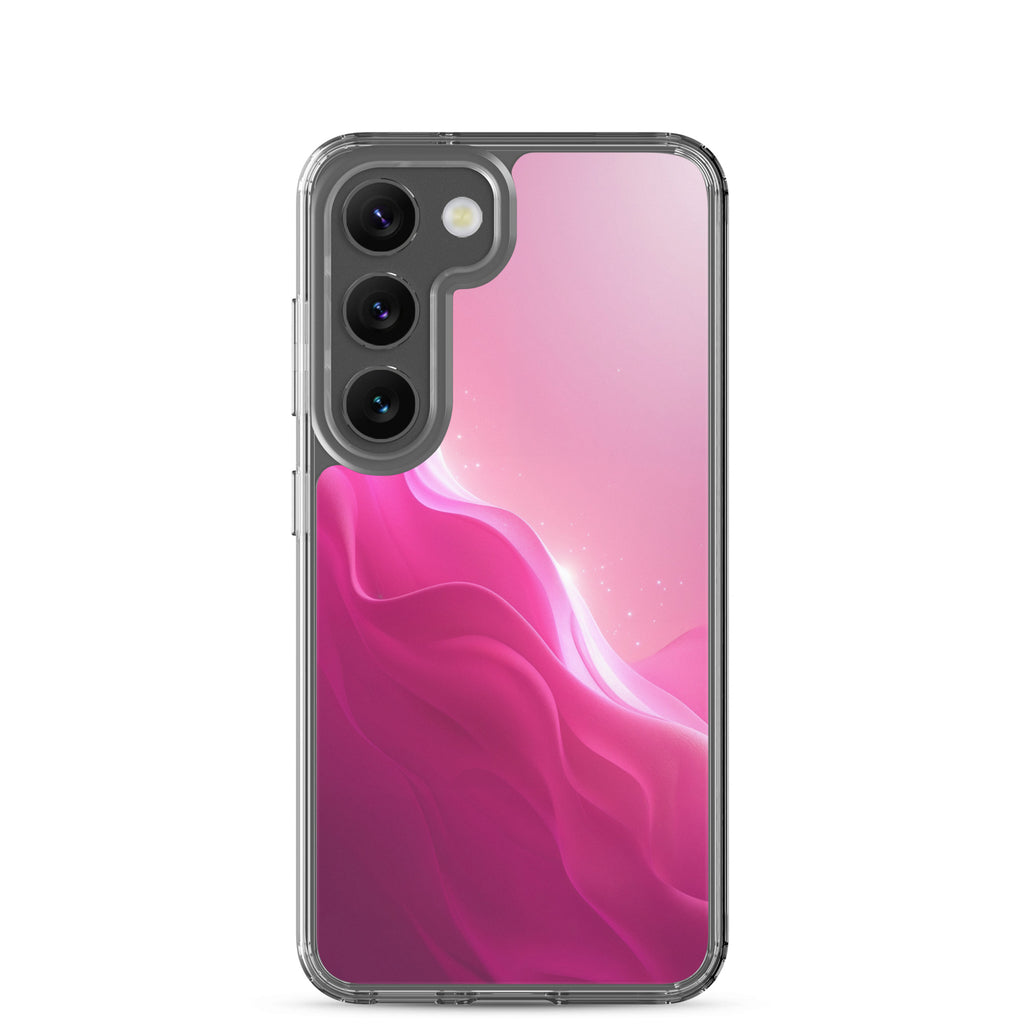 Pink Gradient Waves Dream Clear Case for Samsung Galaxy S23 – Minimal Abstract Protective Cover