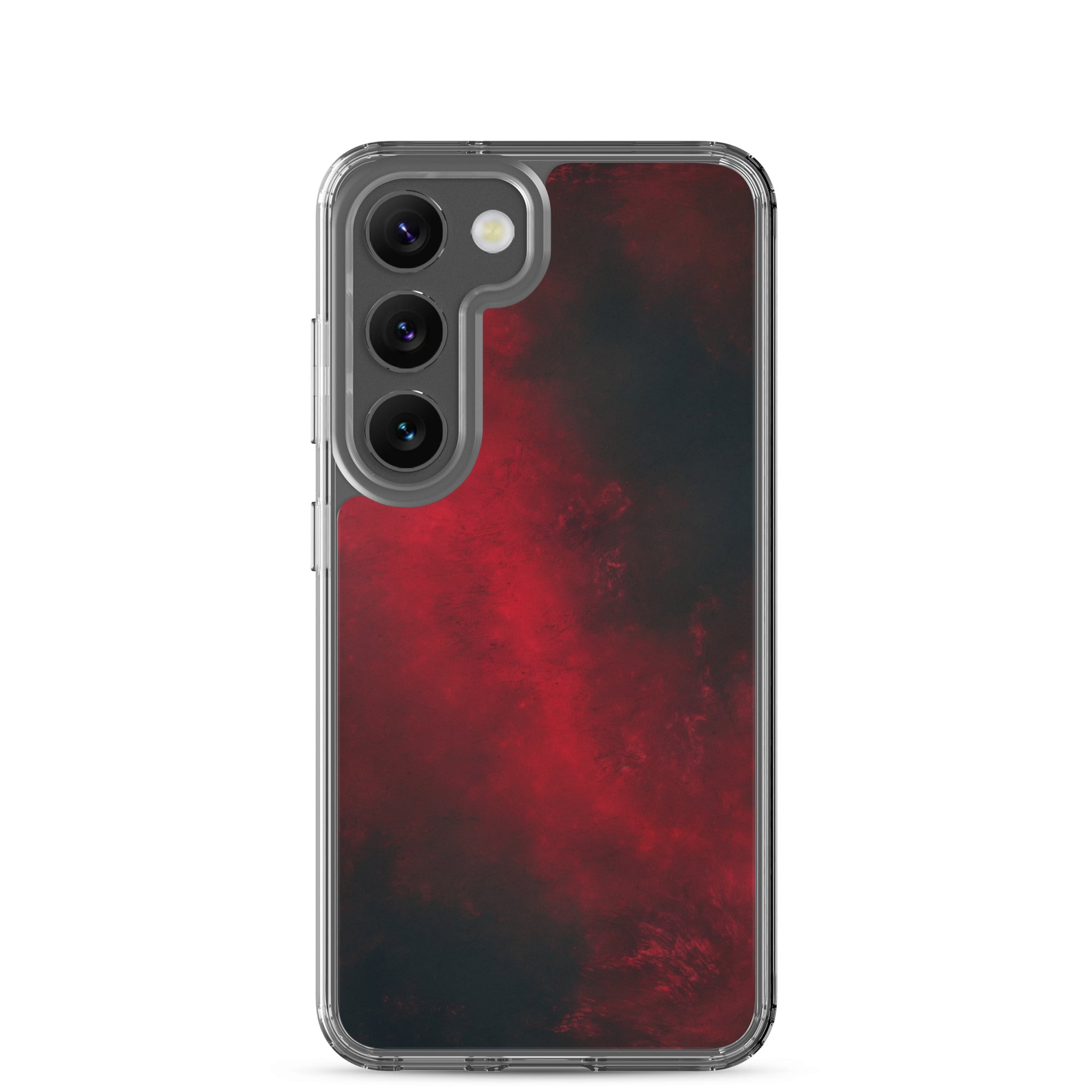 Dark Red Abstract Clear Case for Samsung Galaxy S23 – Minimalist Textured Protective Cover