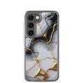 Black & White Marble Gold Clear Case for Samsung Galaxy S23 – Elegant Marble Protective Cover