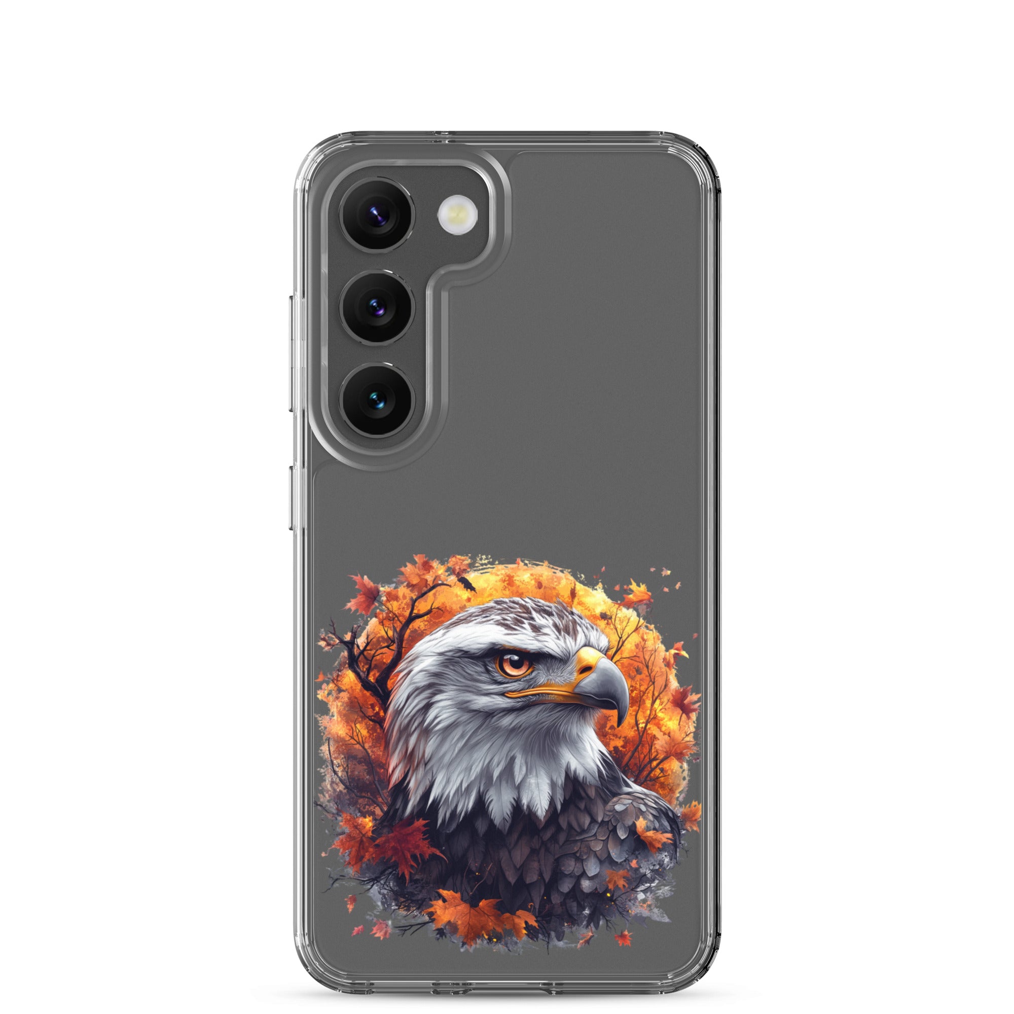 Autumn Eagle Clear Case for Samsung Galaxy S23 – Artistic Wildlife Protective Cover