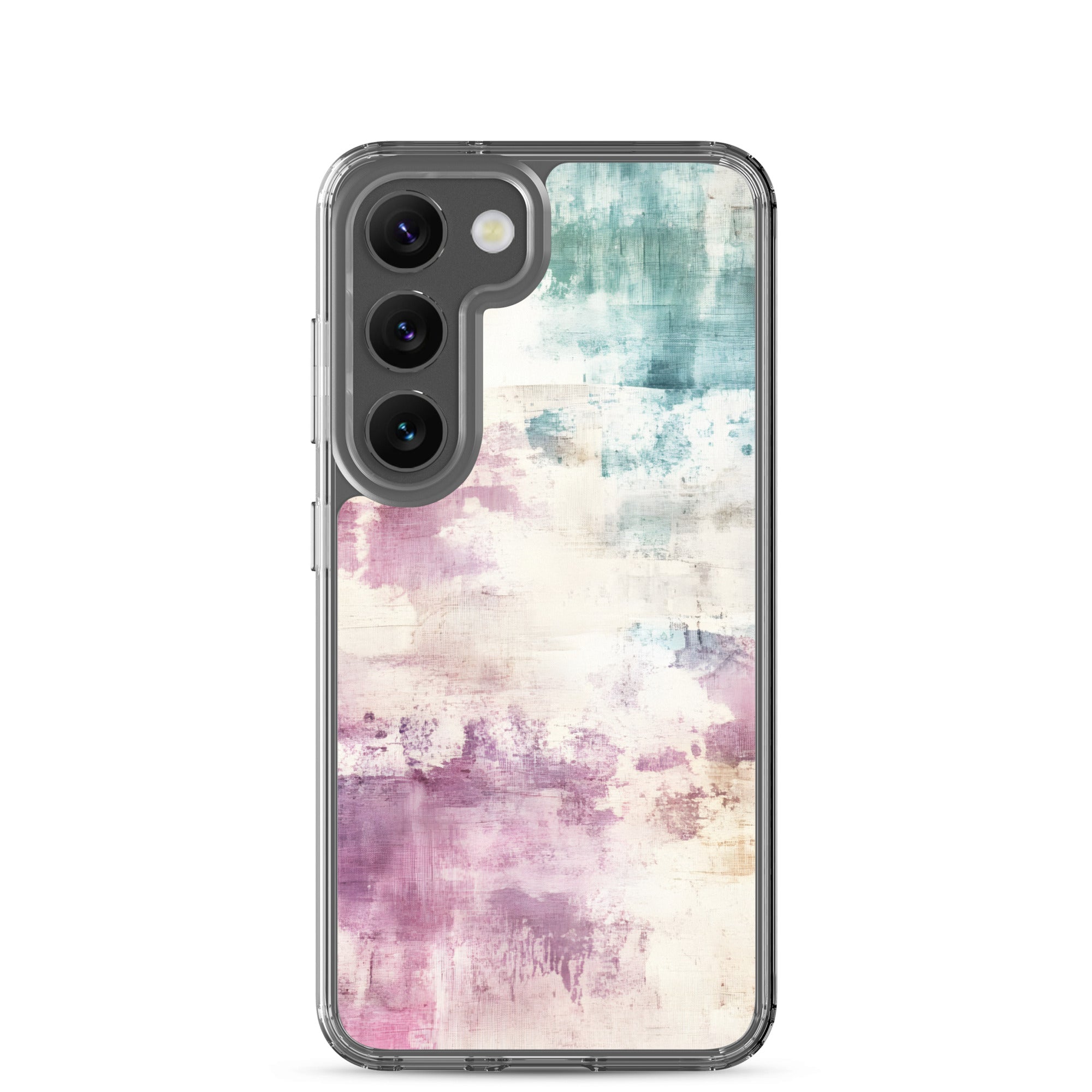Soft Abstract Pastel Clear Case for Samsung Galaxy S23 – Modern Watercolor Protective Cover