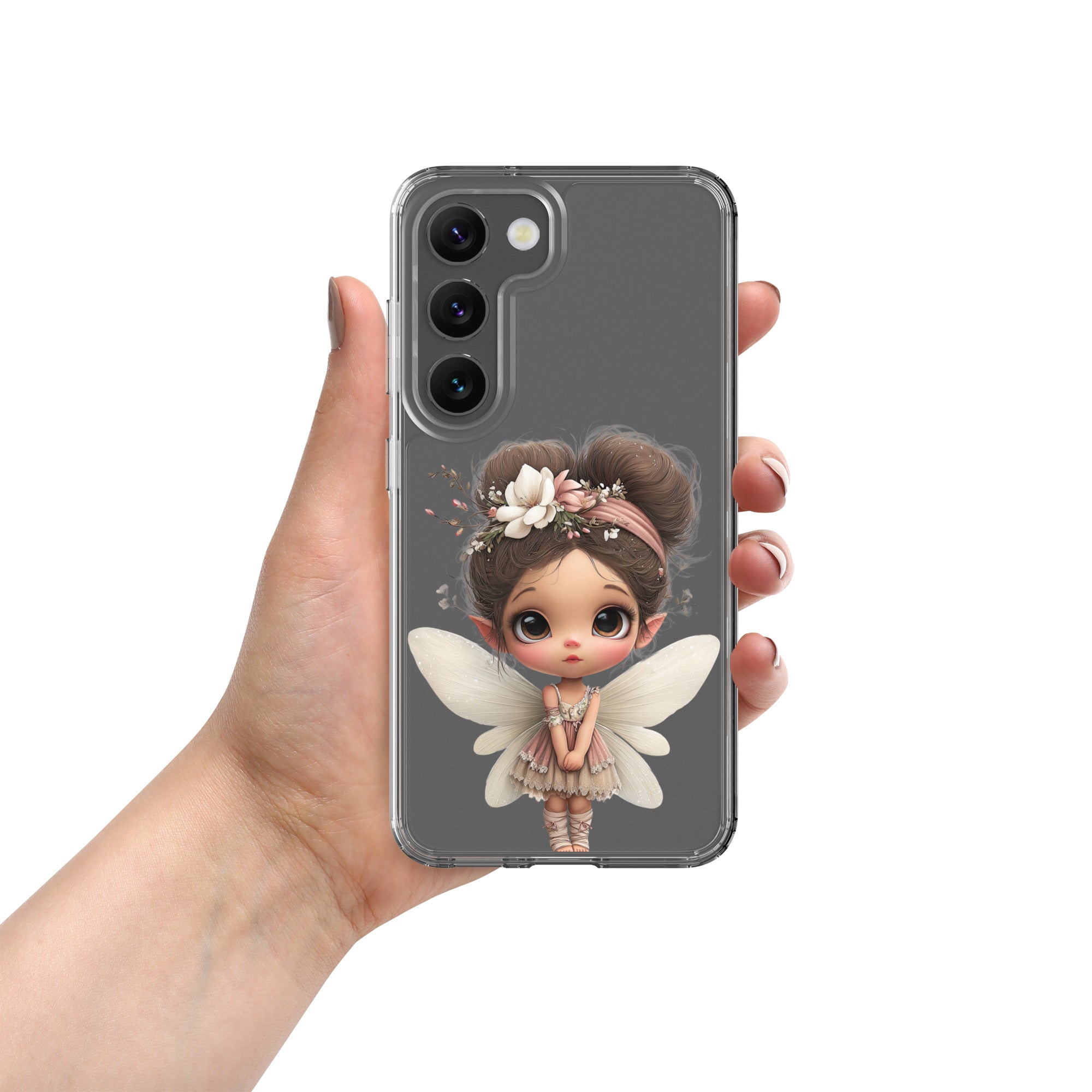 Whimsical Fairy Clear Case for Samsung Galaxy S23 – Cute Fantasy Character Protective Cover