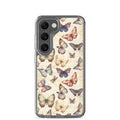 Vintage Butterfly Pattern Clear Case for Samsung Galaxy S23 – Soft Pastel Nature Protective Cover