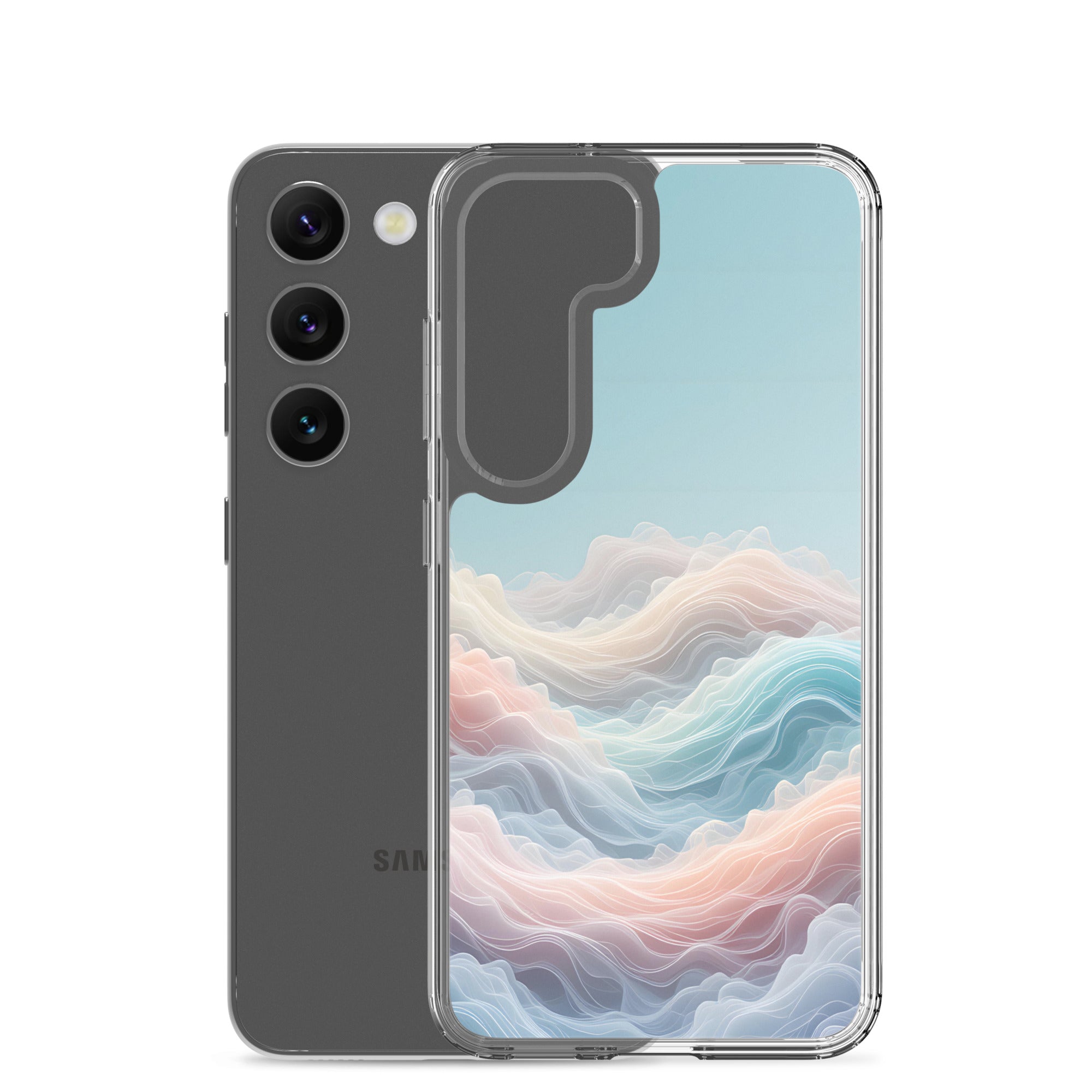 Abstract Pastel Waves Dream Clear Case for Samsung Galaxy S23 – Soft Minimalist Protective Cover