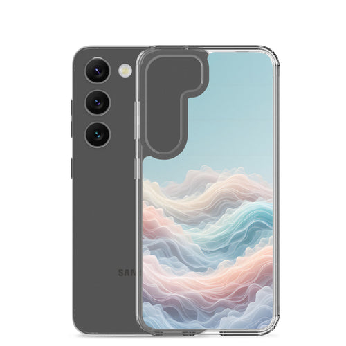 Abstract Pastel Waves Dream Clear Case for Samsung Galaxy S23 – Soft Minimalist Protective Cover