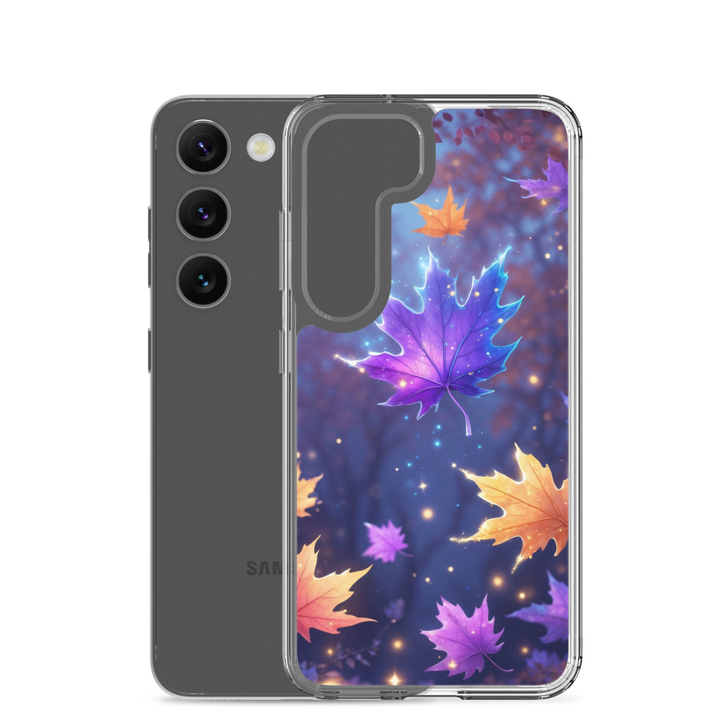 Autumn Leaves Glow Clear Case for Samsung Galaxy S23 – Magical Nature Protective Cover