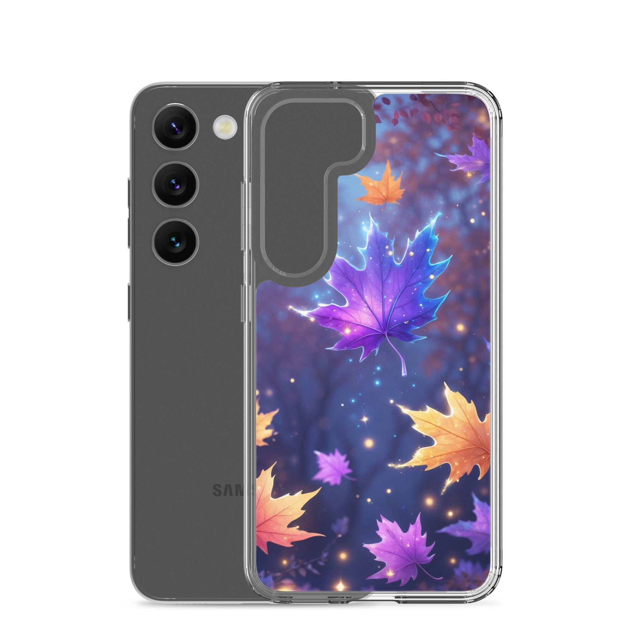 Autumn Leaves Glow Clear Case for Samsung Galaxy S23 – Magical Nature Protective Cover