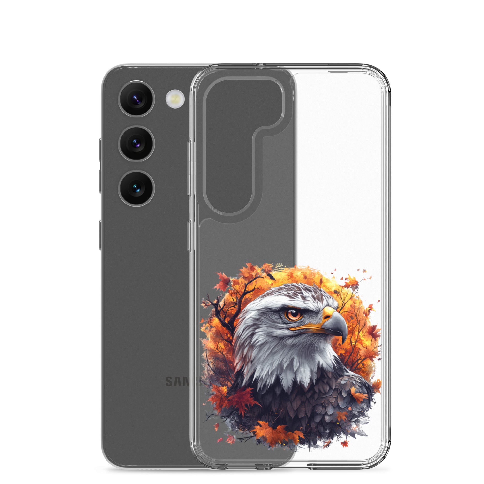Autumn Eagle Clear Case for Samsung Galaxy S23 – Artistic Wildlife Protective Cover