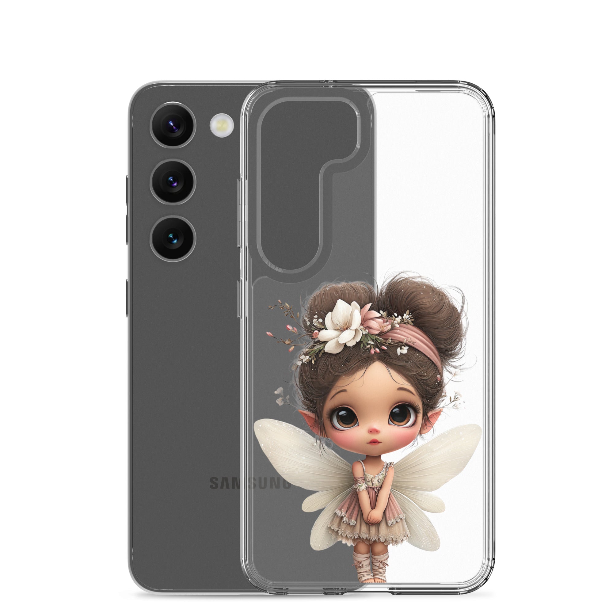 Whimsical Fairy Clear Case for Samsung Galaxy S23 – Cute Fantasy Character Protective Cover