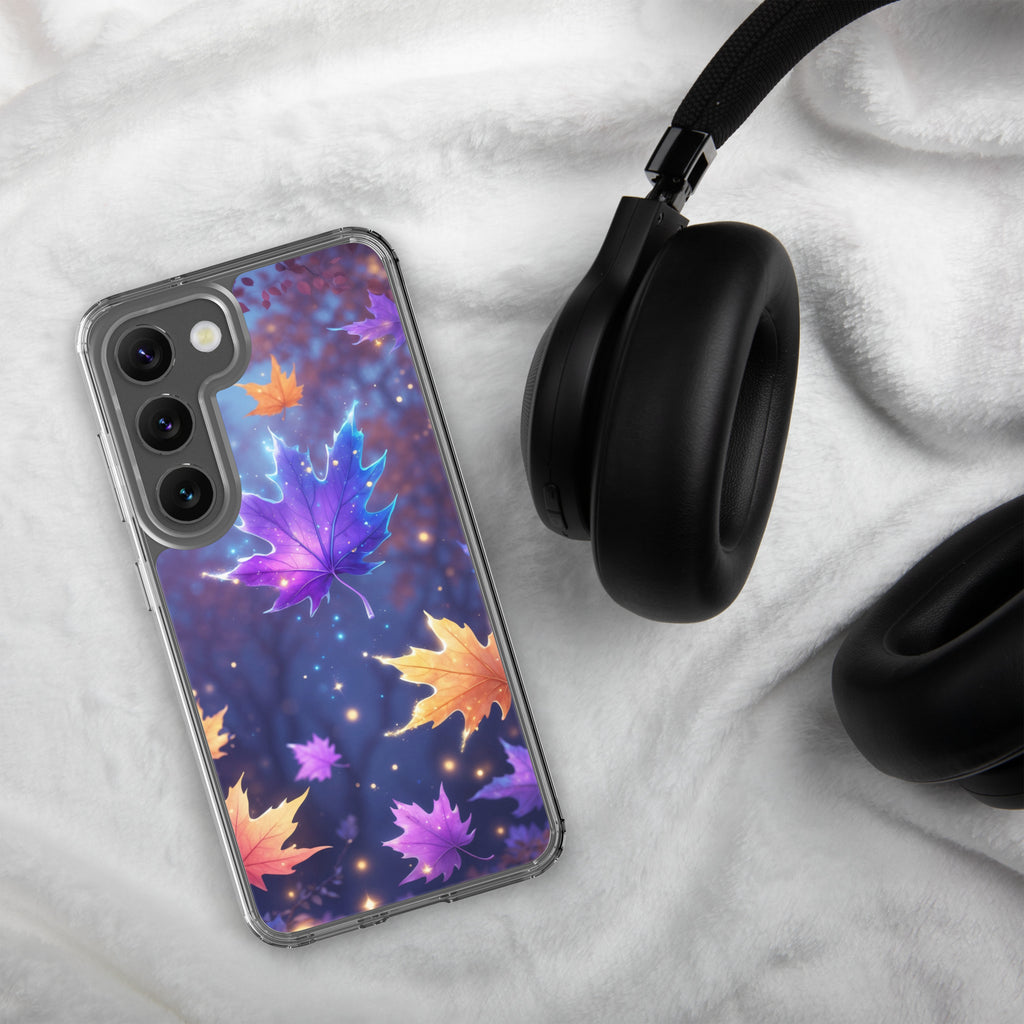 Autumn Leaves Glow Clear Case for Samsung Galaxy S23 – Magical Nature Protective Cover