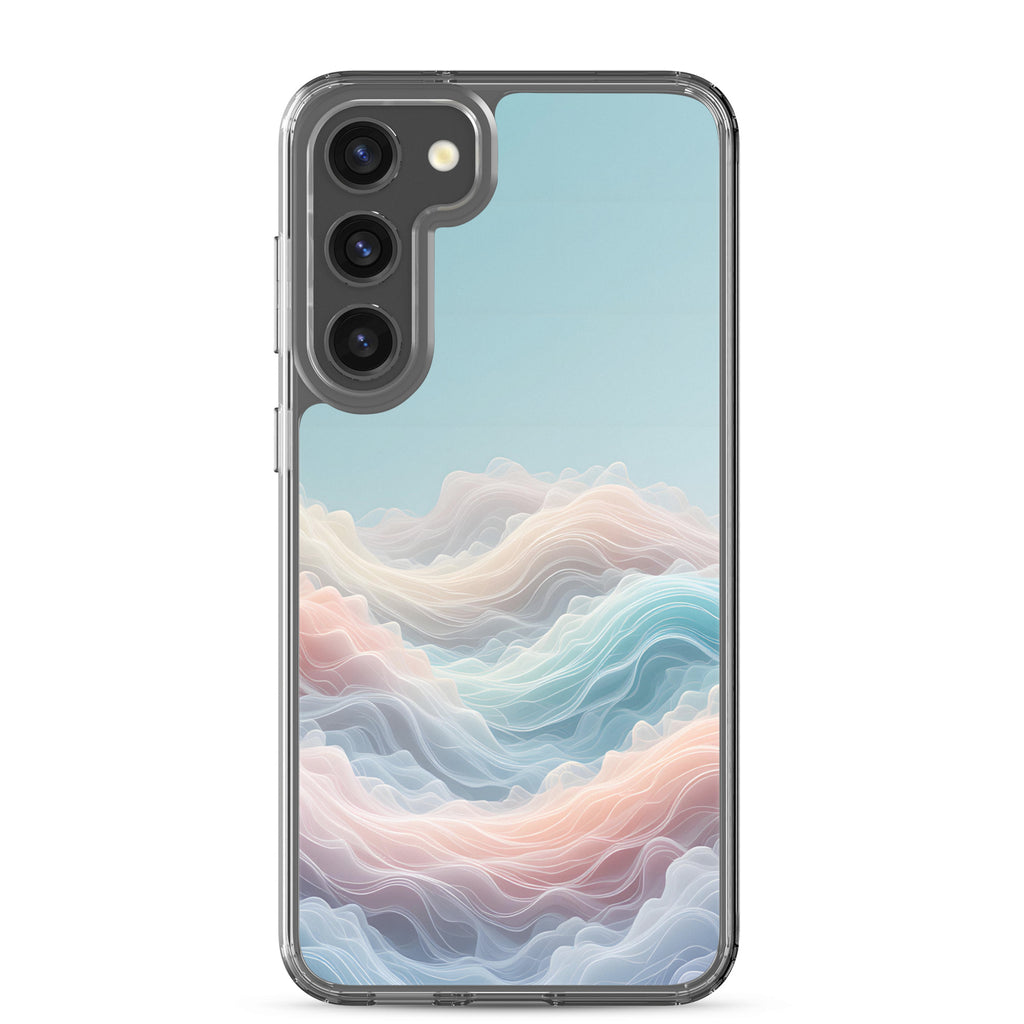 Abstract Pastel Waves Dream Clear Case for Samsung Galaxy S23 Plus – Soft Minimalist Protective Cover