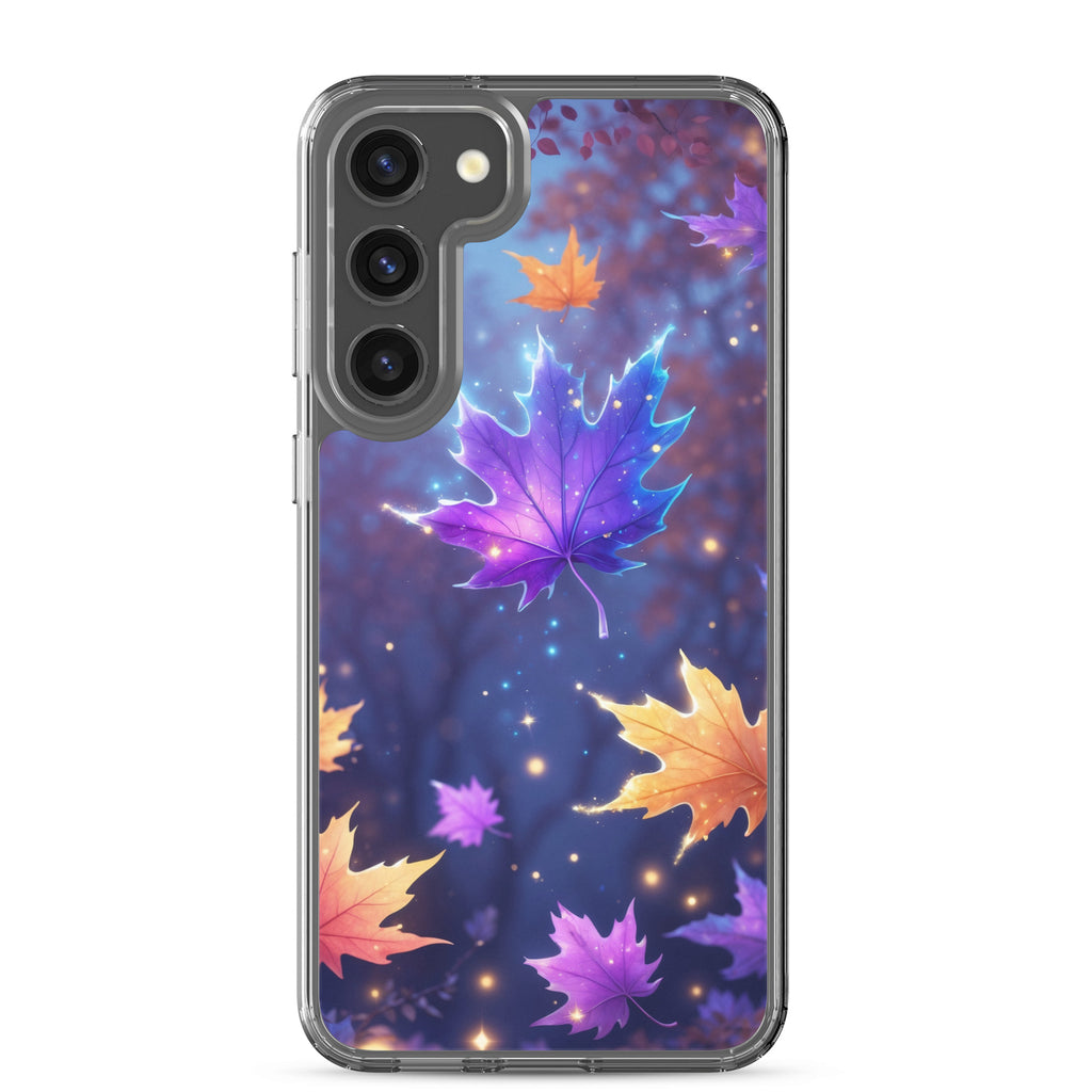 Autumn Leaves Glow Clear Case for Samsung Galaxy S23 Plus – Magical Nature Protective Cover
