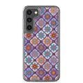 Geometric Floral Pattern Clear Case for Samsung Galaxy S23 Plus – Colorful Mosaic Protective Cover