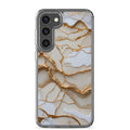 White Marble Gold Veins Clear Case for Samsung Galaxy S23 Plus – Elegant Stone Protective Cover