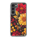 Autumn Bloom Floral Clear Case for Samsung Galaxy S23 Plus – Warm Fall Flowers Protective Cover