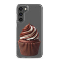 Chocolate Swirl Cupcake Clear Case for Samsung Galaxy S23 Plus – Dessert-Inspired Protective Cover