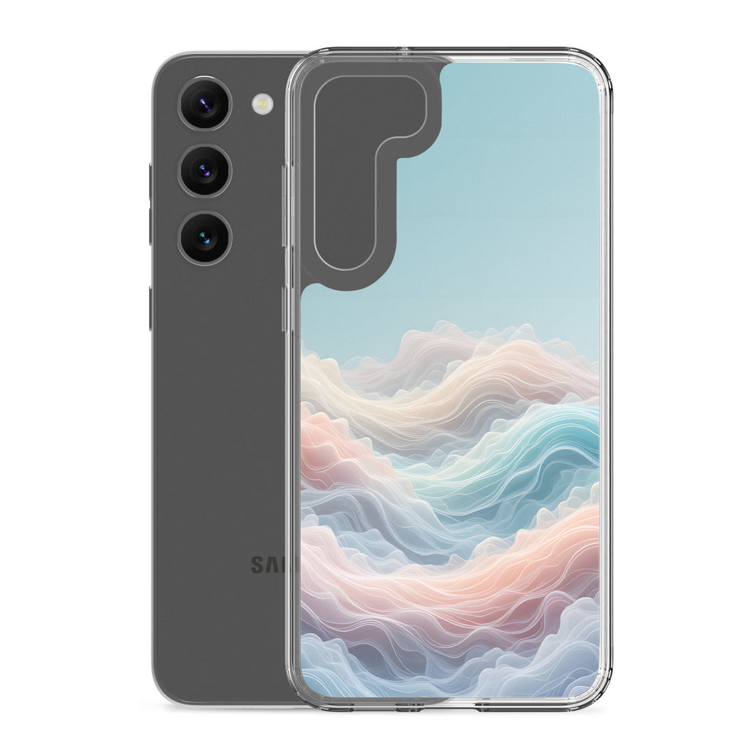 Abstract Pastel Waves Dream Clear Case for Samsung Galaxy S23 Plus – Soft Minimalist Protective Cover